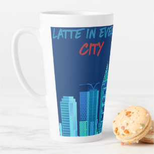 Te laat in elke grote stad latte mok
