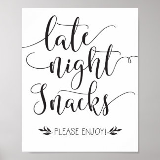 Te late nachtsnacks voor voordeur poster