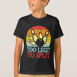 Te legitiem om te splitsen Bowling Team Retro Bowl T-shirt