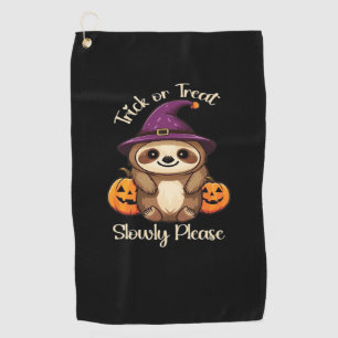 Te lui om bang te zijn Schattige Halloween luiaard Golfhanddoek