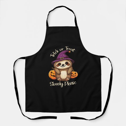 Te lui om eng te zijn Schattigee Halloween Sloth C Schort (Voorkant)