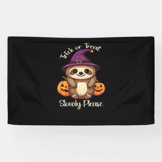 Te lui om eng te zijn Schattigee Halloween Sloth C Spandoek (Horizontaal)