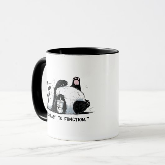Te lui om te functioneren - Lazy Panda Mok (Voorkant links)