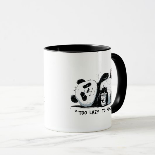 Te lui om te functioneren - Lazy Panda Mok (Voorkant rechts)