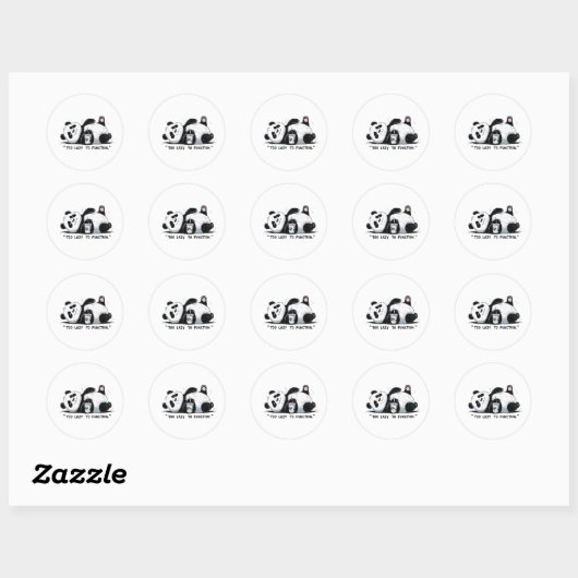 Te lui om te functioneren - Lazy Panda Ronde Sticker (Vel)