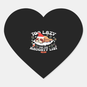 Te lui voor de stoute lijst, grappig kerstshirt hart sticker