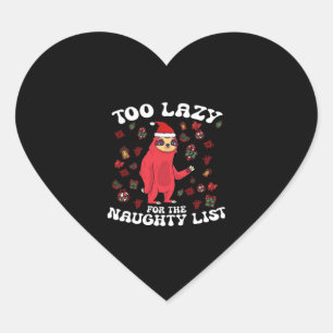 Te lui voor de stoute lijst, grappig kerstshirt hart sticker