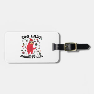 Te lui voor de stoute lijst, grappige kerst-trui bagagelabel