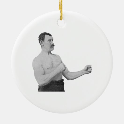 Te Manly Man Meme Keramisch Ornament (Achterkant)