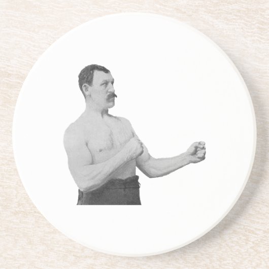 Te Manly Man Meme Zandsteen Onderzetter (Voorkant)