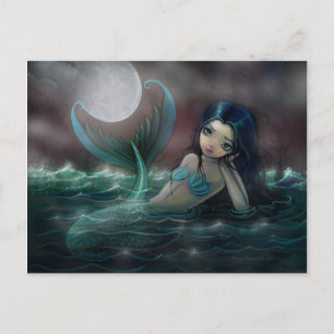 Te midden van de Soft Zee Mermaid Fantasy Art Briefkaart