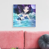 Te midden van het Zachte Zee Zeemeermin Art Print  (Insitu (Woonkamer))