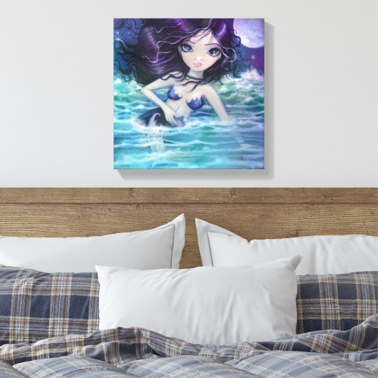 Te midden van het Zachte Zee Zeemeermin Art Print  (Insitu (Slaapkamer))