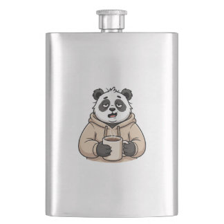 Te moe om te functioneren Panda Koffie Cartoon Flacon