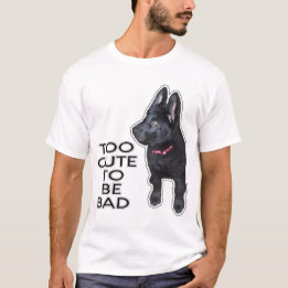 Te mooi om een slechte zwarte Duitse herderhond te T-shirt
