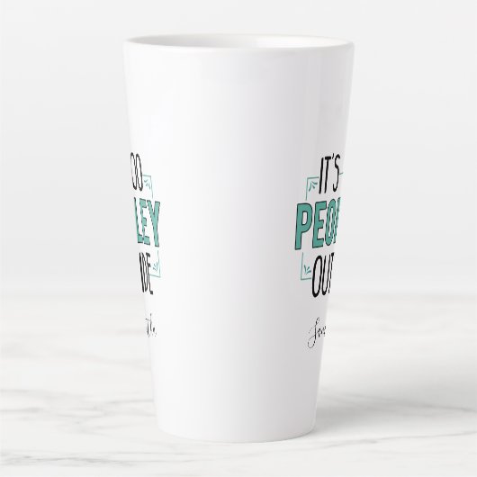 Te Peopley Buiten Introvert Gag gepersonaliseerd Latte Mok (Voorkant)