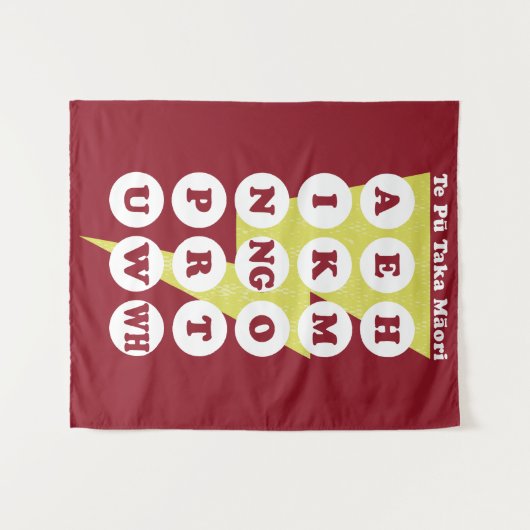 Te Pu Taka Maori Maori Alphabet Wandkleed (Voorkant (horizontaal))