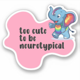te schattig om neurotypische Olifanttypografie te  Sticker