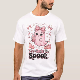 Te Schattig Om Te Verschrikken Roze Geest Hallowee T-shirt