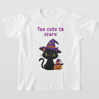 Te Schattige om bang te zijn - Halloween Black Cat T-shirt