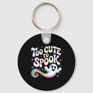 Te Schattige om Ghost Funny Halloween Gezegde 2 te Sleutelhanger