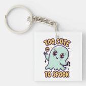 Te Schattige om Schattigee Halloween Ghost te schr Sleutelhanger (voorkant)