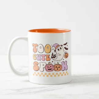 Te Schattige om Schattigee spookretro Halloween te Tweekleurige Koffiemok