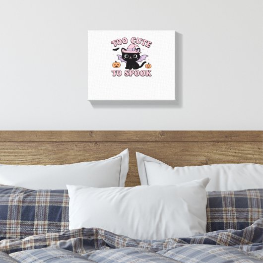 Te Schattige om spook – Halloween Cat Edition Clas Canvas Afdruk (Insitu (Slaapkamer))