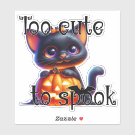 Te Schattige om zwarte kitten met gesneden pompoen Sticker