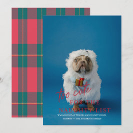 Te Schattige voor de Naughty List Pet Photo Holida Kaart