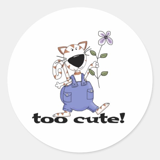 Te Schattigee kat Ronde Sticker (Voorkant)