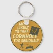 Te Serieuze Cornhole Pret Sleutelhanger (Achterkant)