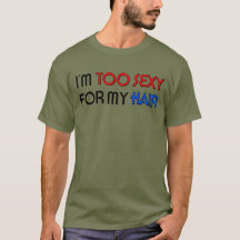 Te sexy voor haar Basic donkere T-shirt voor manne