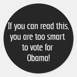 Te slim voor Obama t-shirts, pins en meer Ronde Sticker