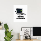 Te snel om te berekenen hoe grappige notebookcompu poster (Thuiskantoor)