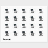 Te snel om te berekenen hoe grappige notebookcompu ronde sticker (Vel)