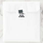 Te snel om te berekenen hoe grappige notebookcompu ronde sticker (Tas)