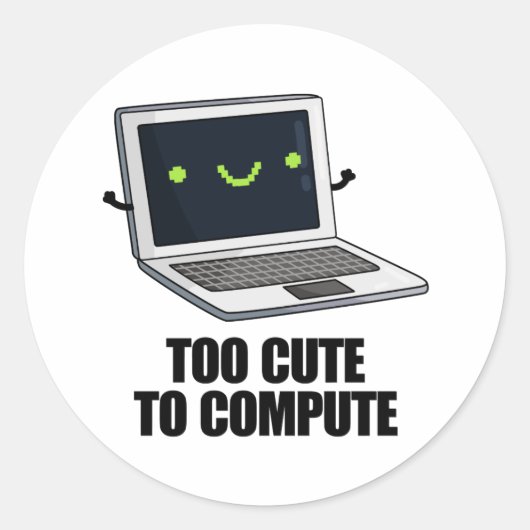 Te snel om te berekenen hoe grappige notebookcompu ronde sticker (Voorkant)