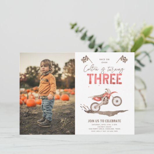 Te snelle uitnodiging van de Dagen | 3e verjaardag (Staand voorkant)