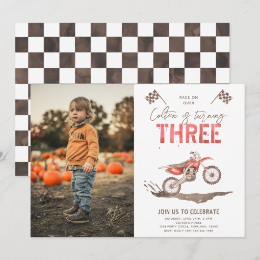 Te snelle uitnodiging van de Dagen | 3e verjaardag (Voorkant / Achterkant)