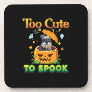Te stuiten op Spook Schnauzer Dog Halloween Pumpki Bier Onderzetter