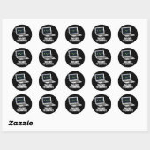 Te stutten om grappige computer te berekenen, donk ronde sticker (Vel)