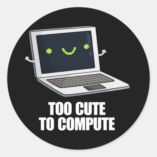 Te stutten om grappige computer te berekenen, donk ronde sticker (Voorkant)