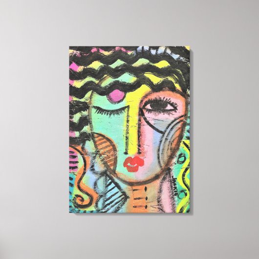 Te veel Abstract portret op OSB Canvas Afdruk (Voorkant)