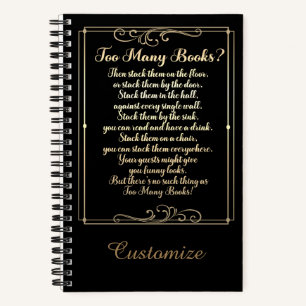 Te veel boeken Gedicht Zwart en Goud
