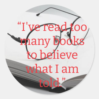 te veel boeken lezen ronde sticker