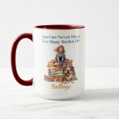 Te veel boeken of bulldogs mok (Links)