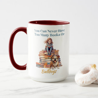 Te veel boeken of bulldogs mok