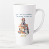 Te veel boeken of Huskies Latte Mok (Rechts)