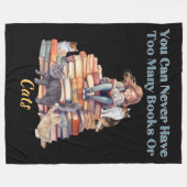 Te veel boeken of katten fleece deken (Voorkant (Horizontaal))